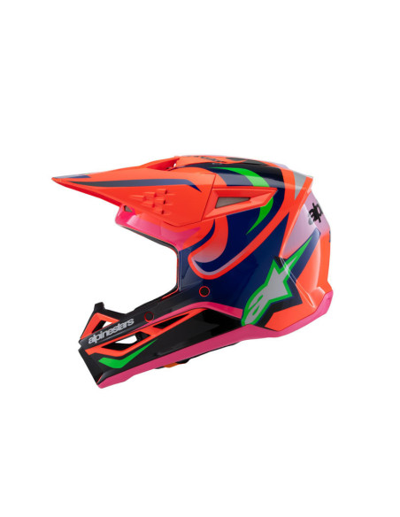 Casque cross enfant Alpinestars S-M3 DEEGAN - Orange Fluo Violet Rose Fluo