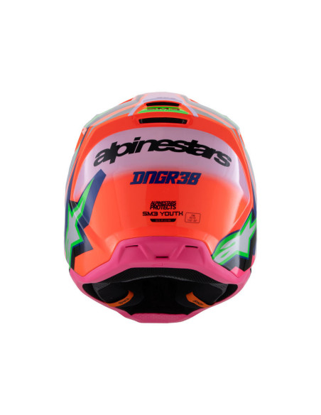 Casque cross enfant Alpinestars S-M3 DEEGAN - Orange Fluo Violet Rose Fluo