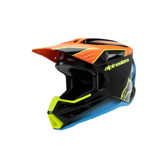 Casque cross enfant Alpinestars S-M3 Fray - Noir Orange Jaune Fluo