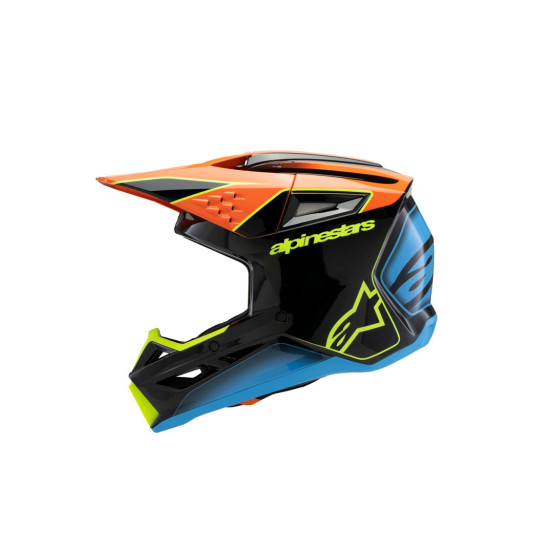 Casque cross enfant Alpinestars S-M3 Fray - Noir Orange Jaune Fluo