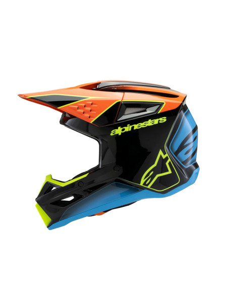 Casque cross enfant Alpinestars S-M3 Fray - Noir Orange Jaune Fluo