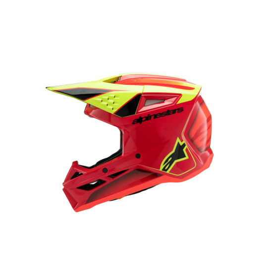 Casque cross enfant Alpinestars S-M3 Fray - Rouge Jaune Fluo Noir