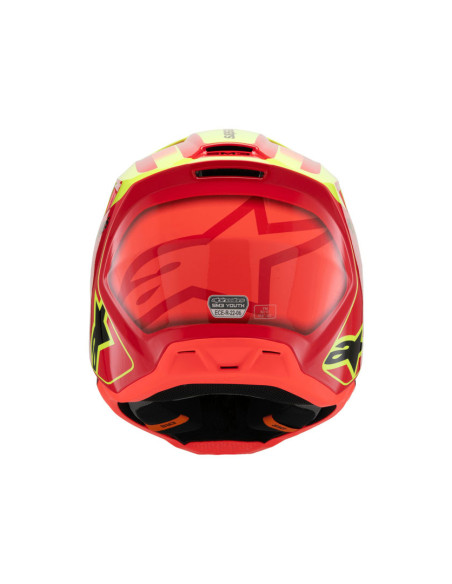 Casque cross enfant Alpinestars S-M3 Fray - Rouge Jaune Fluo Noir
