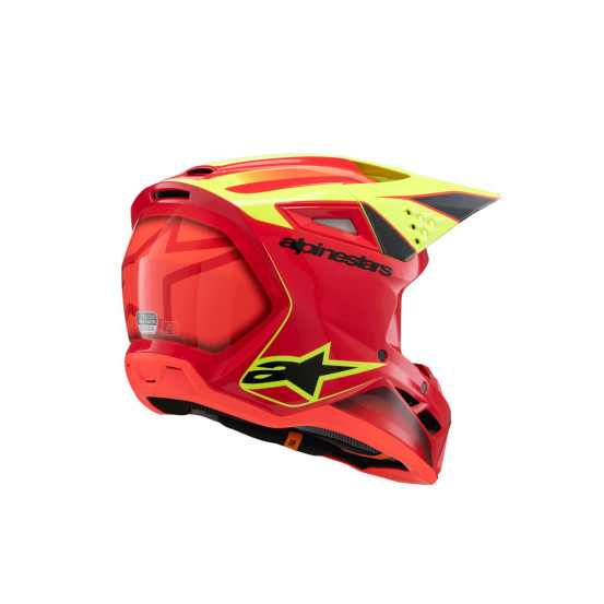 Casque cross enfant Alpinestars S-M3 Fray - Rouge Jaune Fluo Noir