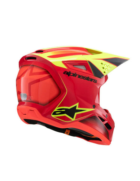 Casque cross enfant Alpinestars S-M3 Fray - Rouge Jaune Fluo Noir