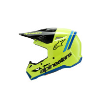 Casque cross enfant Alpinestars S-M3 Radium - Jaune Fluo Noir Bleu 2