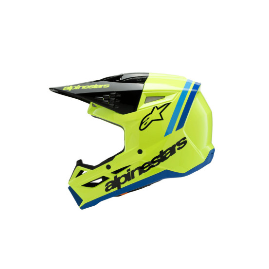 Casque cross enfant Alpinestars S-M3 Radium - Jaune Fluo Noir Bleu