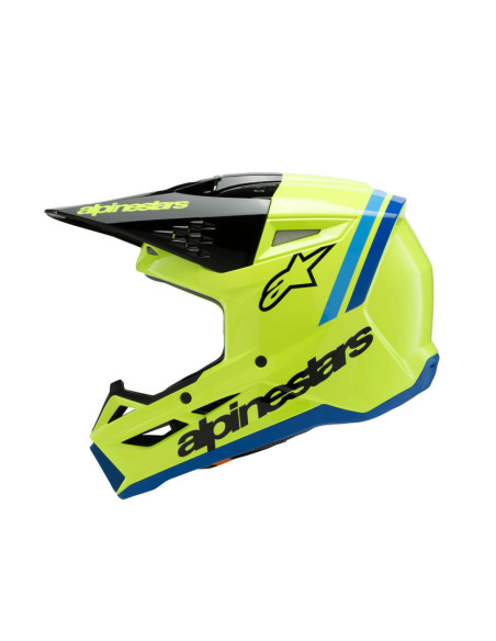Casque cross enfant Alpinestars S-M3 Radium - Jaune Fluo Noir Bleu
