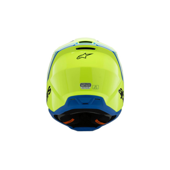 Casque cross enfant Alpinestars S-M3 Radium - Jaune Fluo Noir Bleu