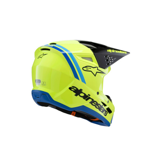 Casque cross enfant Alpinestars S-M3 Radium - Jaune Fluo Noir Bleu