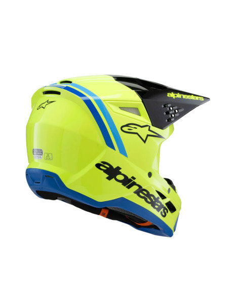Casque cross enfant Alpinestars S-M3 Radium - Jaune Fluo Noir Bleu