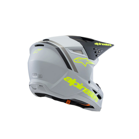 Casque cross enfant Alpinestars S-M3 Radium - Gris Noir Jaune Fluo Mat