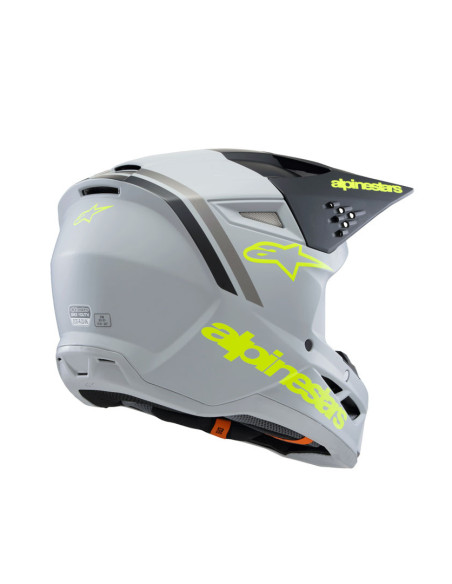 Casque cross enfant Alpinestars S-M3 Radium - Gris Noir Jaune Fluo Mat