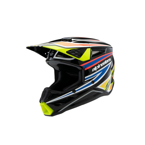 Casque cross enfant Alpinestars S-M3 Wurx - Noir Jaune Fluo Bleu Rouge