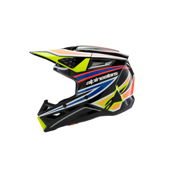 Casque cross enfant Alpinestars S-M3 Wurx - Noir Jaune Fluo Bleu Rouge