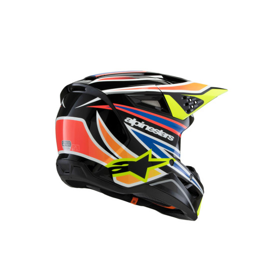 Casque cross enfant Alpinestars S-M3 Wurx - Noir Jaune Fluo Bleu Rouge