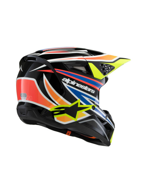 Casque cross enfant Alpinestars S-M3 Wurx - Noir Jaune Fluo Bleu Rouge