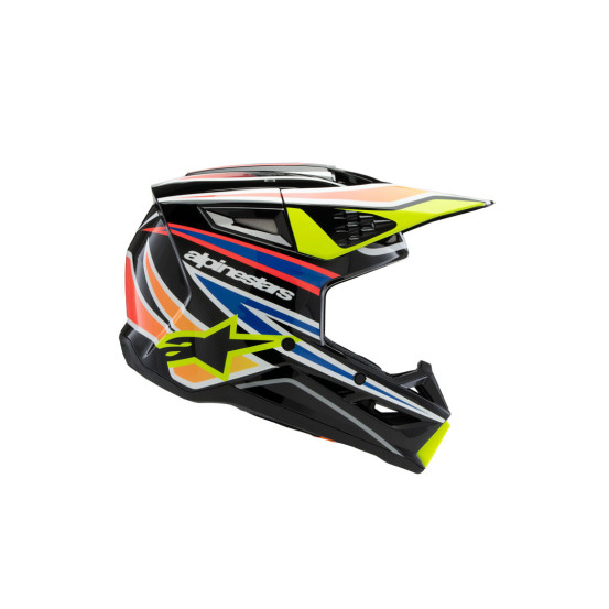Casque cross enfant Alpinestars S-M3 Wurx - Noir Jaune Fluo Bleu Rouge