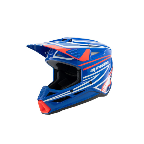 Casque cross enfant Alpinestars S-M3 Wurx - Bleu Rouge Blanc Noir