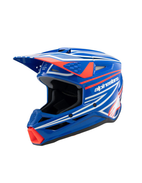 Casque cross enfant Alpinestars S-M3 Wurx - Bleu Rouge Blanc Noir