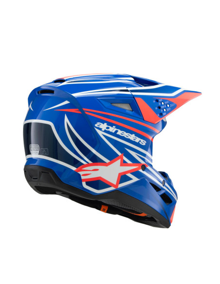 Casque cross enfant Alpinestars S-M3 Wurx - Bleu Rouge Blanc Noir