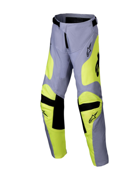 Pantalon cross enfant Alpinestars 2025 Racer Veil - Gris Jaune Fluo
