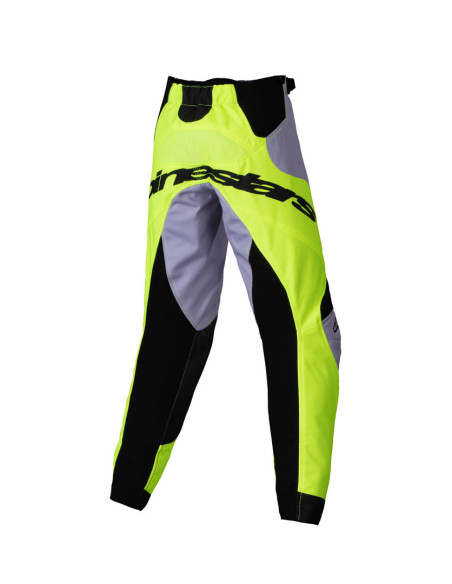 Pantalon cross enfant Alpinestars 2025 Racer Veil - Gris Jaune Fluo