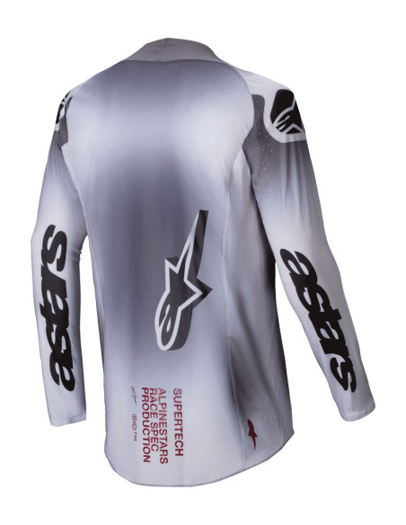 Maillot cross Alpinestars 2025 Supertech Maker - Argent Noir