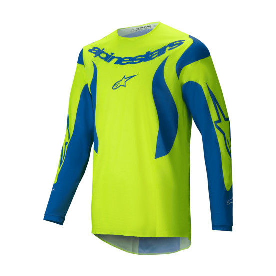 Maillot cross Alpinestars 2025 Fluid Haul - Jaune Fluo Bleu