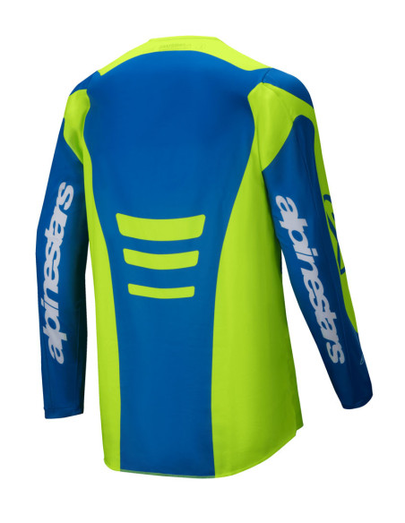 Maillot cross Alpinestars 2025 Fluid Haul - Jaune Fluo Bleu