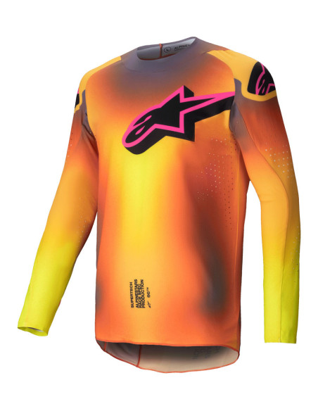 Maillot cross Alpinestars 2025 Supertech Lipan - Jaune Rose