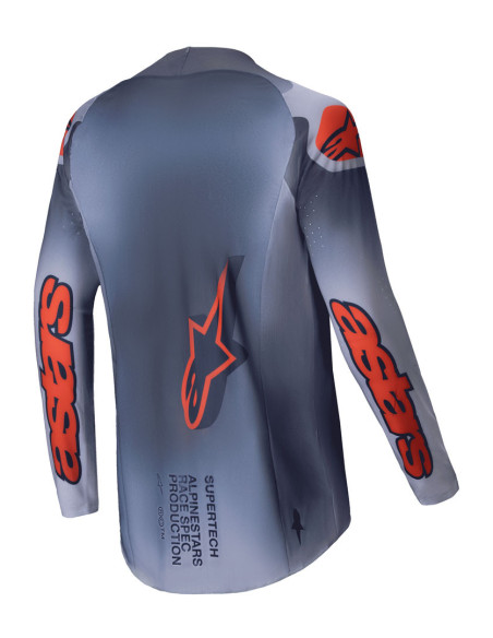 Maillot cross Alpinestars 2025 Supertech Lipan - Gris Orange Fluo