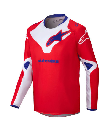 Maillot cross enfant Alpinestars 2025 Racer Veil - Rouge Blanc