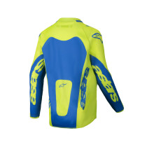 Maillot cross enfant Alpinestars 2025 Racer Veil - Jaune Fluo Bleu 2