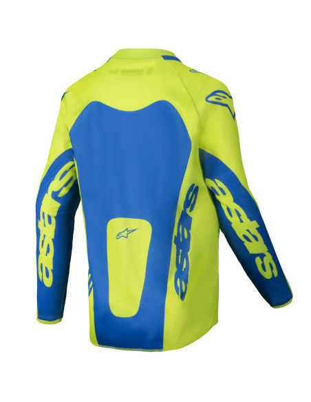 Maillot cross enfant Alpinestars 2025 Racer Veil - Jaune Fluo Bleu