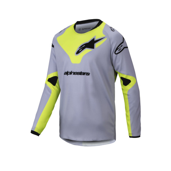 Maillot cross enfant Alpinestars 2025 Racer Veil - Gris Jaune Fluo