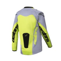 Maillot cross enfant Alpinestars 2025 Racer Veil - Gris Jaune Fluo 2