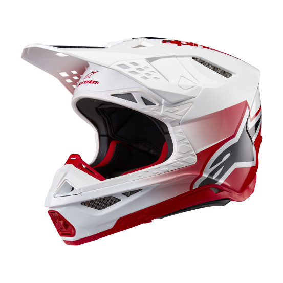Casque cross Alpinestars S-M10 Supertech Unite - Rouge Blanc