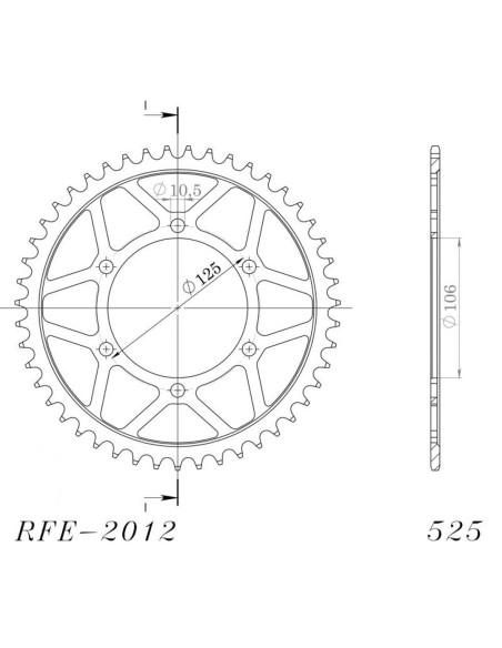 Couronne acier Supersprox Pas 525 RFE-2012