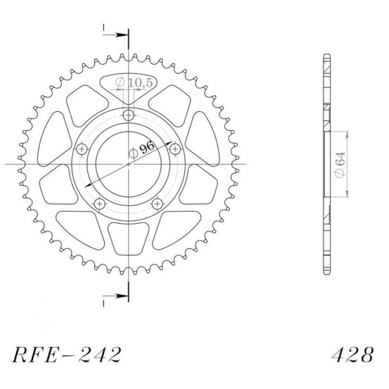 Couronne acier Supersprox Pas 428 RFE-242