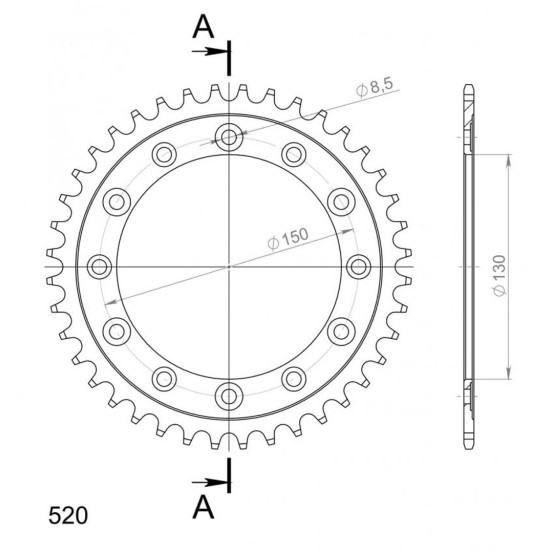 Couronne acier Supersprox Pas 520 RFE-245/2