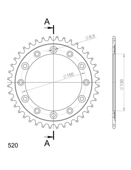 Couronne acier Supersprox Pas 520 RFE-245/2