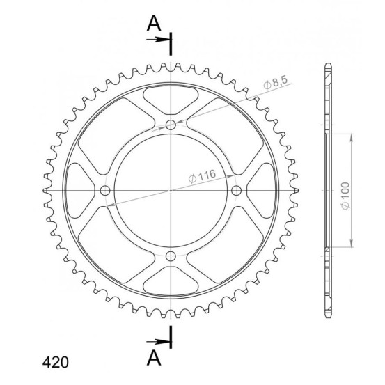 Couronne acier Supersprox Pas 420 RFE-457
