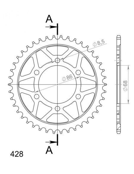 Couronne acier Supersprox Pas 428 RFE-468