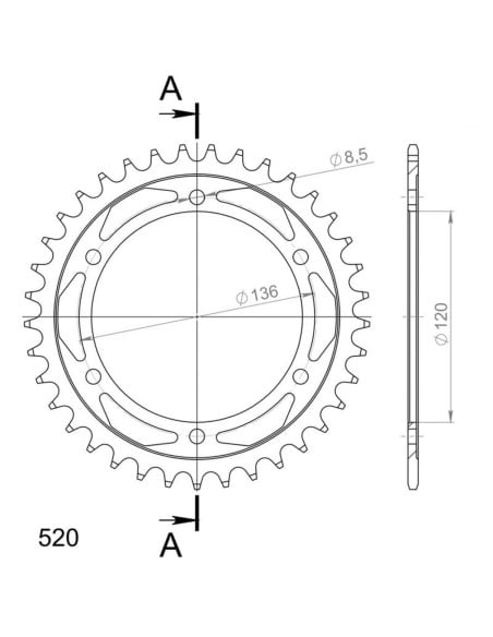 Couronne acier Supersprox Pas 520 RFE-846