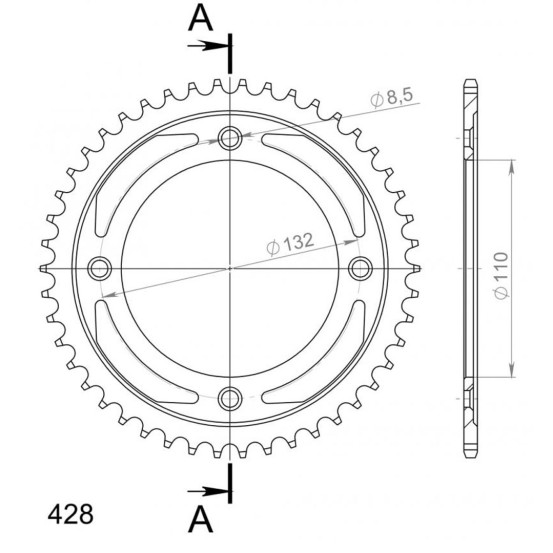 Couronne acier SUPERSPROX Husqvarna 85 TC KTM 85 SX Noir