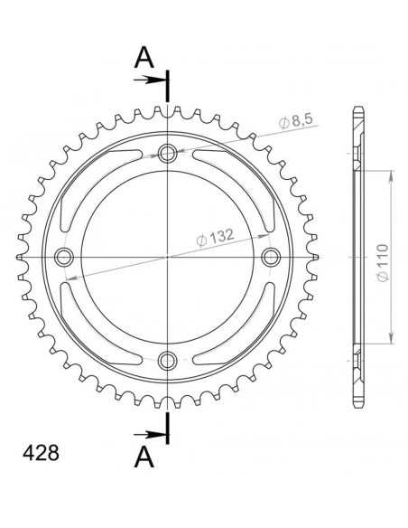 Couronne acier SUPERSPROX Husqvarna 85 TC KTM 85 SX Noir