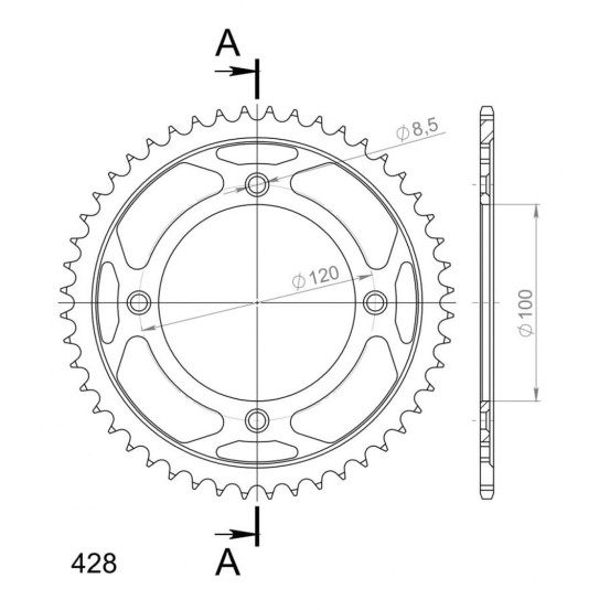 Couronne acier Supersprox Pas 428 RFE-998