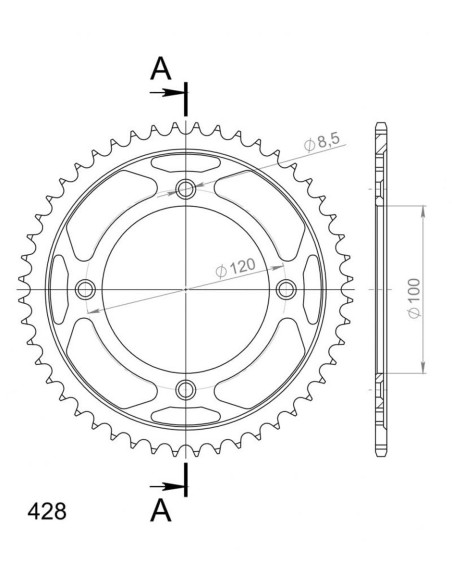 Couronne acier Supersprox Pas 428 RFE-998