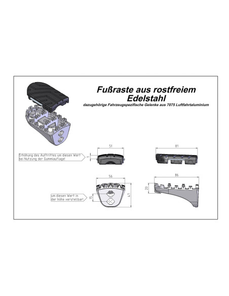 Repose-pieds SW-MOTECH ION avec supports HONDA CRF 1000 L Africa Twin - XL 600 V Transalp - XRV 650 Africa Twin